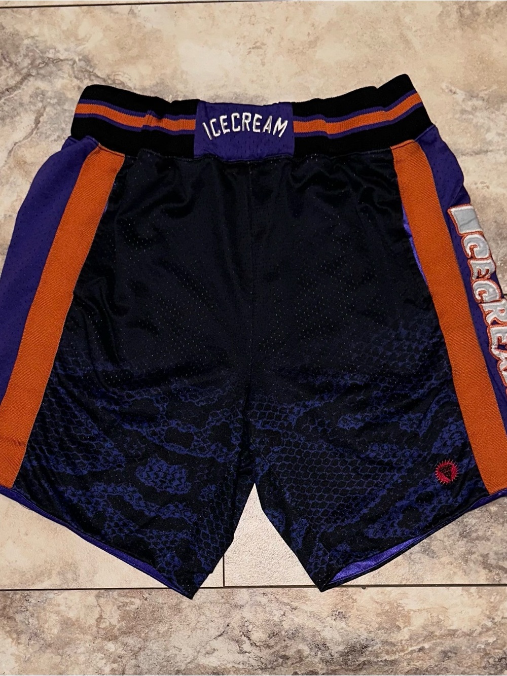 ICECREAM Team EU Basketball Shorts Black Purple Orange Size Medium